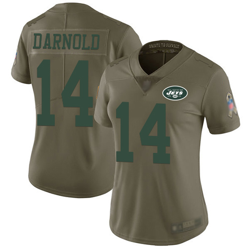 New York Jets Limited Olive Women Sam Darnold Jersey NFL Football #14 2017 Salute to Service